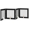vidaXL Klappbares Hundetor mit St&auml;ndern 4 pcs Schwarze Eiche 321 cm