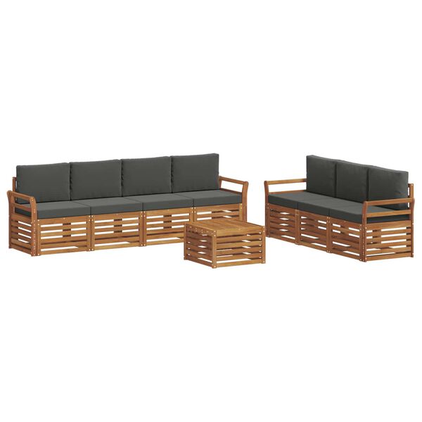 vidaXL Sofagarnituren 8 pcs Natur und Anthrazit Massivholz Akazie