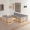 vidaXL 8-tlg. Garten-Lounge-Set mit Kissen Massivholz Kiefer
