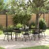 vidaXL Garten Essgruppe 7 pcs Schwarz Pulverbeschichteter Stahl