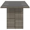vidaXL Gartentisch mit Glasplatte Grau 190x80x74 cm Poly Rattan