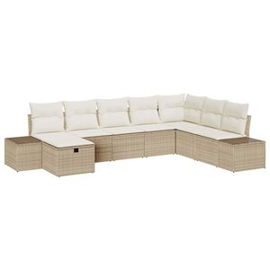 vidaXL Gartensofa-set 8 stk. Beige Poly-Rattan