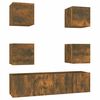 vidaXL 6-tlg. TV-Schrank-Set R&auml;uchereiche Holzwerkstoff
