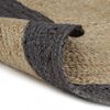 vidaXL Teppich Handgefertigt Jute mit Dunkelgrauem Rand 120 cm