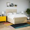 vidaXL Boxspringbett mit Matratze Creme 160x200 cm Stoff