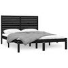 vidaXL Massivholzbett Schwarz 150x200 cm