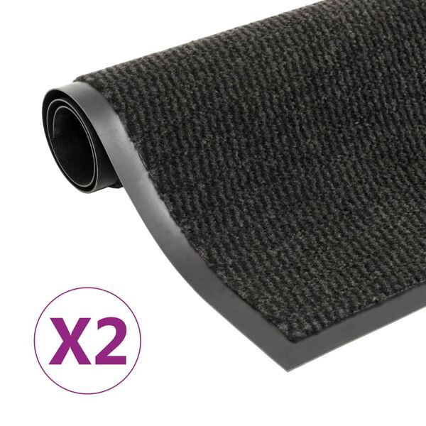 vidaXL Schmutzfangmatten 2 Stk. Rechteckig Getuftet 40x60 cm Schwarz