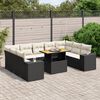 vidaXL 10-tlg. Garten-Sofagarnitur mit Kissen Schwarz Poly Rattan
