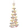 vidaXL H&auml;ngender Weihnachtsbaum mit Kugeln 90 cm 30 LEDs Warmes Wei&szlig;