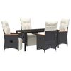 vidaXL Garten Essgruppe 5 stk. Schwarz Poly-Rattan