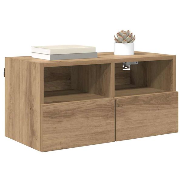 vidaXL TV-Wandregale 2 pcs Artisan-Eiche 60 x 30 x 30 cm Holzwerkstoff