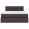 vidaXL Ottoman-Bett mit Matratze & LEDs Dunkelbraun 140x200 cm Stoff