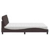 vidaXL Bett mit Matratze Dunkelbraun 160x200 cm Stoff