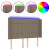 vidaXL LED Kopfteil Taupe 147x16x118/128 cm Stoff