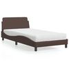 vidaXL Bett mit Matratze "Dover" Braun 100x200 cm Kunstleder