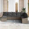 vidaXL Sofa Set mit Kissen 8 pcs Grau Poly-Rattan