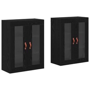 vidaXL Wandschr&auml;nke 2 stk. Schwarz Eichen-Optik 69,5 x 34 x 90 cm