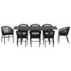 vidaXL Garten Essgruppe 9 pcs Schwarz Poly-Rattan