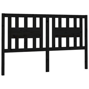 vidaXL Kopfteil Schwarz 126x4x100 cm Massivholz Kiefer