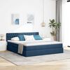 vidaXL Bett mit Stauraum und LED mit Matratze Blau 180 x 200 cm Stoff