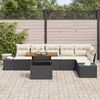 vidaXL Garten Essgruppe mit Kissen 7 pcs Schwarz und Creme