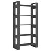 vidaXL B&uuml;cherregal/Raumteiler Grau 80x35x160 cm Massivholz