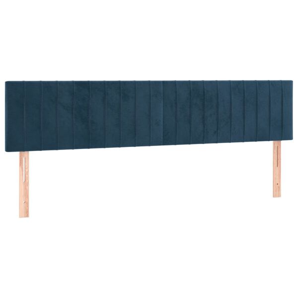 vidaXL Kopfteile 2 Stk. Dunkelblau 100x5x78/88 cm Samt