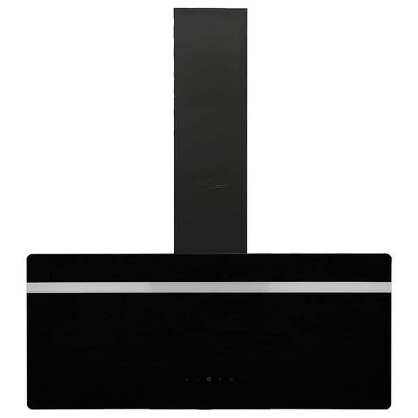 vidaXL Dunstabzugshaube 90 cm Stahl und Hartglas Schwarz