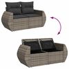 vidaXL Gartensofa-set mit Kissen mit Speicher 10 pcs Grau Poly-Rattan