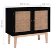vidaXL Sideboard Schwarz 88,5x40x80 cm MDF und Rattan