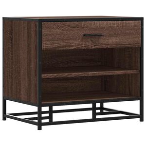vidaXL Schuhbank Braun Eichen-Optik 60x40x53,5 cm Holzwerkstoff Metall