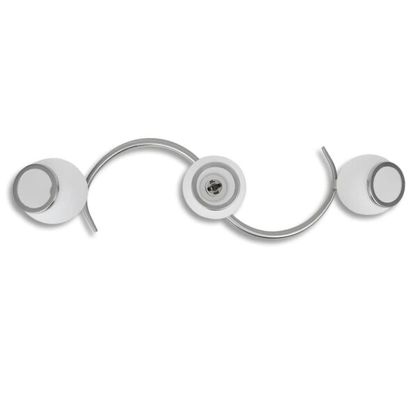 Deckenleuchte mit Glasschirme auf geschwungener Schiene 3 &times; E14 Lampen