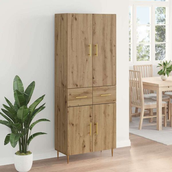 vidaXL Highboard Artisan-Eiche 69,5 x 34 x 180 cm Holzwerkstoff