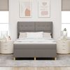 vidaXL Boxspringbett mit Matratze Dunkelgrau 90x190 cm Taupe Stoff