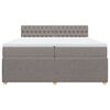 vidaXL Boxspringbett mit Matratze Taupe 200x200 cm Stoff