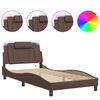 vidaXL Bettgestell "Viana" mit LED ohne Matratze Braun 100x200 cm