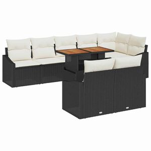 vidaXL Garten-Sofa-Set 9 stk. Schwarz und Creme