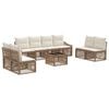 vidaXL Gartensofa-set 9 stk. Beige Poly-Rattan