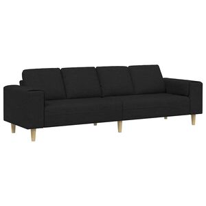 vidaXL Wohnzimmer Couch Schwarz 250 x 77 x 76 cm Polyester
