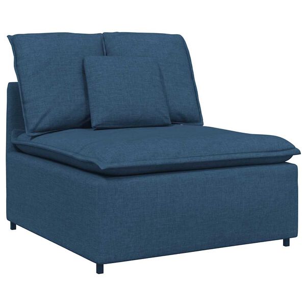 vidaXL Modulares Sofa Mittelmodul mit Kissen Blau 100 cm