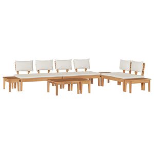 vidaXL Gartensofa-set 5 pcs Braun und Creme
