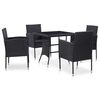 vidaXL 5-tlg. Garten-Essgruppe Poly Rattan Schwarz