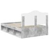 vidaXL Bettrahmen mit Kopfteil Beton 120 x 190 cm Massives Kiefernholz