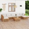 vidaXL 8-tlg. Garten-Lounge-Set mit Kissen Creme Massivholz Teak