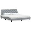 vidaXL Bett mit Matratze Hellgrau 180x200 cm Stoff