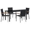 vidaXL Garten Essgruppe 5 pcs Schwarz Pulverbeschichteter Stahl