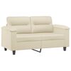 vidaXL 2-Sitzer-Sofa mit Zierkissen Creme 120 cm Kunstleder