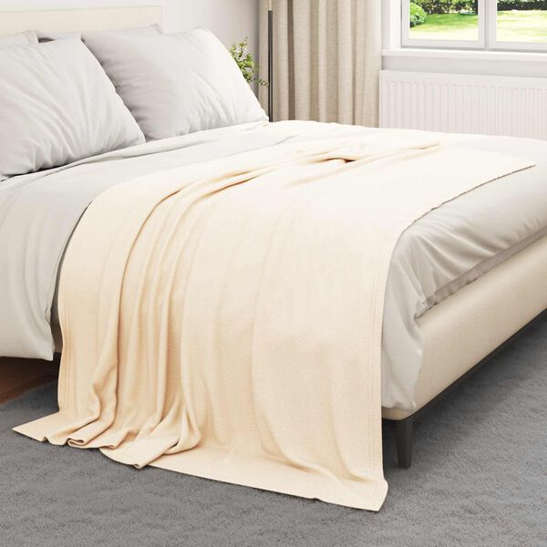 vidaXL &Uuml;berwurfdecke Creme 200 x 150 cm Fleece