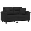 vidaXL 2-Sitzer-Sofa mit Kissen Schwarz 120 cm Mikrofasergewebe