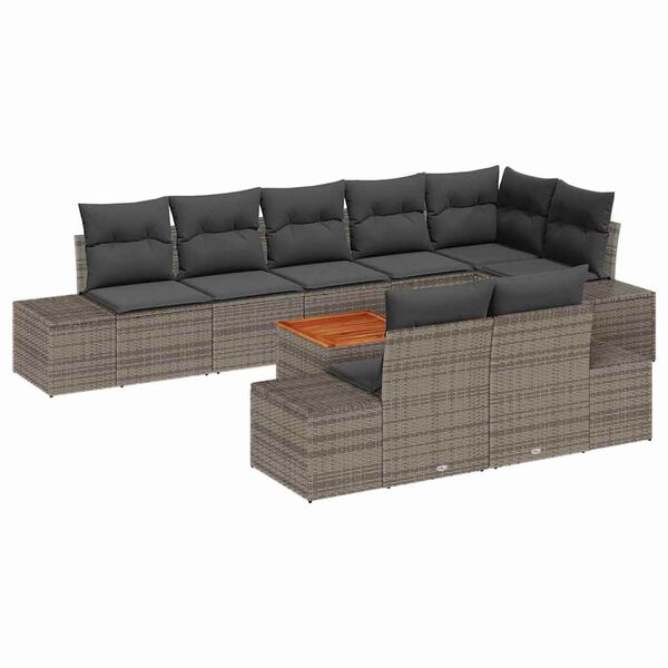 vidaXL Garten-Sofa-Set 9 pcs Grau